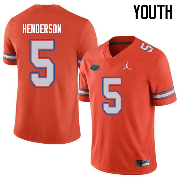 NCAA Florida Gators CJ Henderson Youth #5 Jordan Brand Orange Stitched Authentic College Football Jersey IRY4764UL